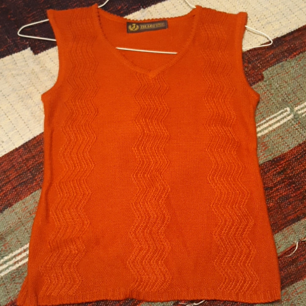 Vintage red orange vest